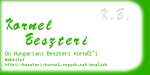 kornel beszteri business card